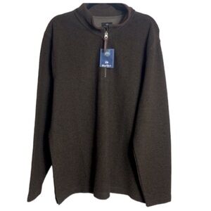 Wind River 1/4 Zip Cotton Blend Pullover Sweater Modern Fit Brown Size 2XL NEW